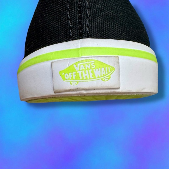 Vans Black with Neon Green Accents Shoes - Picture 9 of 10